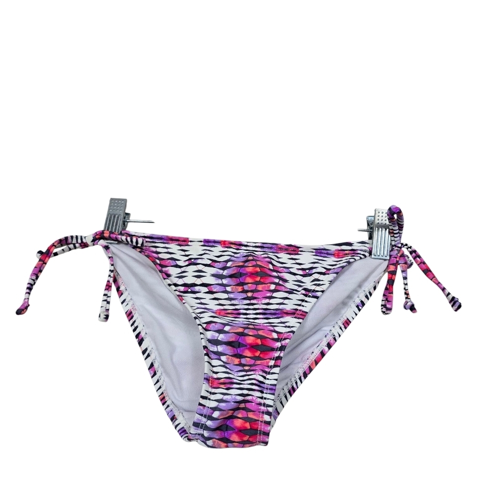 Hot Water Purple Pink Black White Printed Side Ties Bikini Bottoms Swimwear S